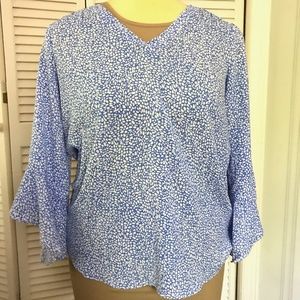 Belle by Kim Gravel Bell Sleeve Blouse sz M